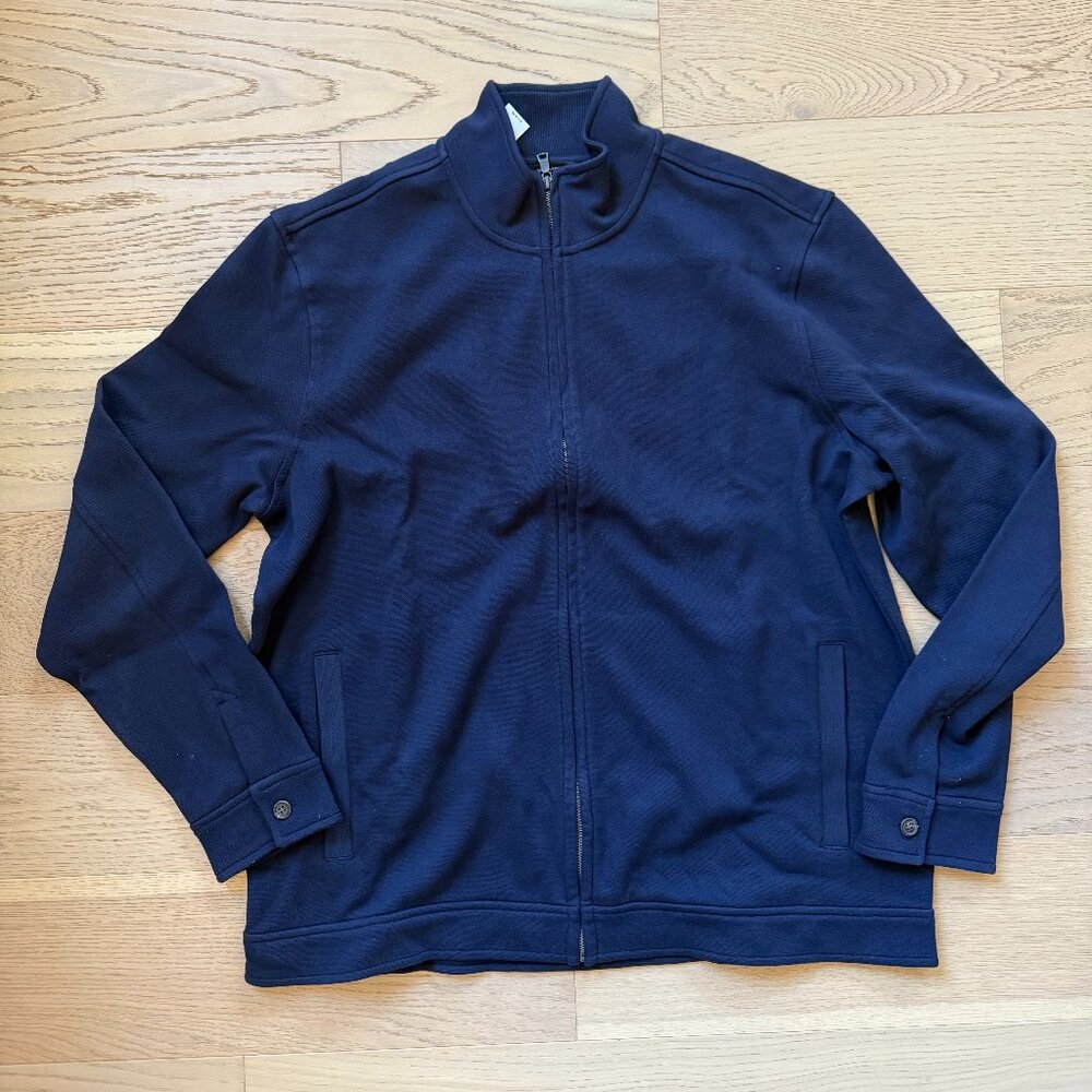 NWT Men's Full Zip Knit Sweater Banana Republic, Navy Blue XL TALL